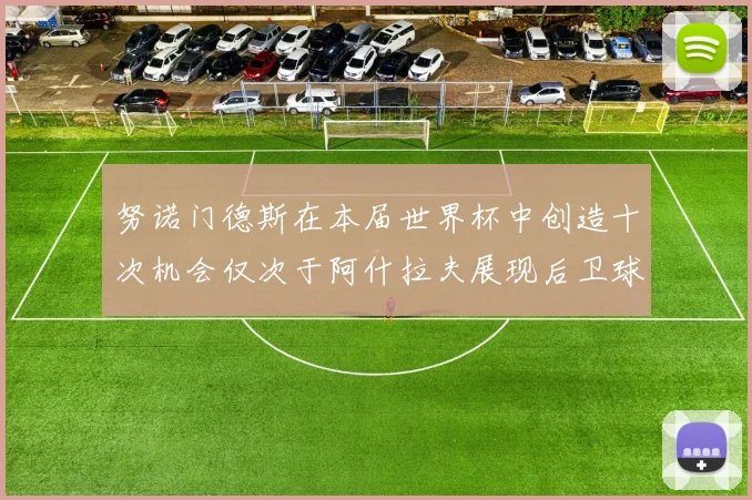 努诺门德斯在本届世界杯中创造十次机会仅次于阿什拉夫展现后卫球员的进攻潜力